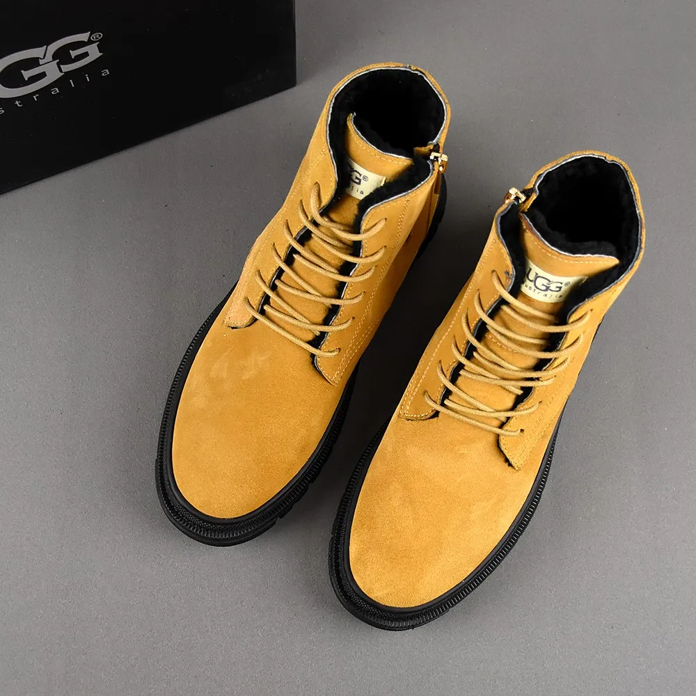 PP520👟👟👟【ugg】The upper is made of waterproof nubuck, real wool lining, and non-slip rubber sole. Warm and comfortable, a must-have in winter! Men's size 38-44 (custom-made size 45 is non-refundable).